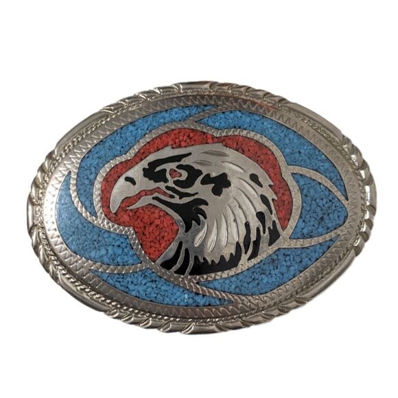 VINTAGE EAGLE Handcrafted Collectible American Eagle Belt Buckle